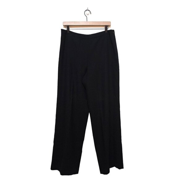 Bloomingdale's Vintage Black Wool Blend High Rise Wide Leg Dress Pants Sz 12 - Picture 1 of 7